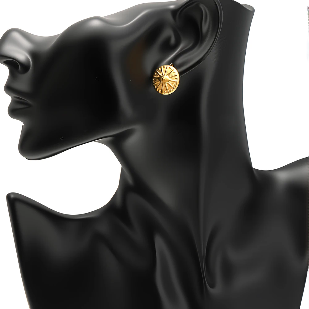 6 Stück Edelstahl-Sonnenblumen-Geometrie-Ohrstecker mit Schlaufenbasis für Damen, DIY Vintage-Ohrringe, Schmuckherstellungszubehör – Detail 4