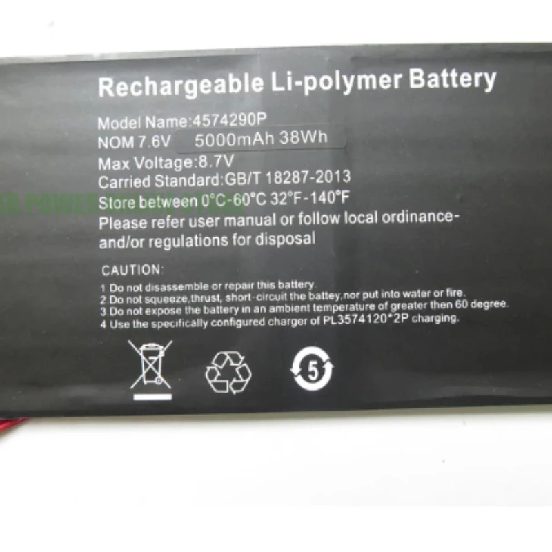 New Laptop Battery  4574290P 7.6V/38WH /5000mAh Replacement for 5072300P, H-8070145P, JYL-LLD-25, NEO15C-4BK500, NV-4270138-2S