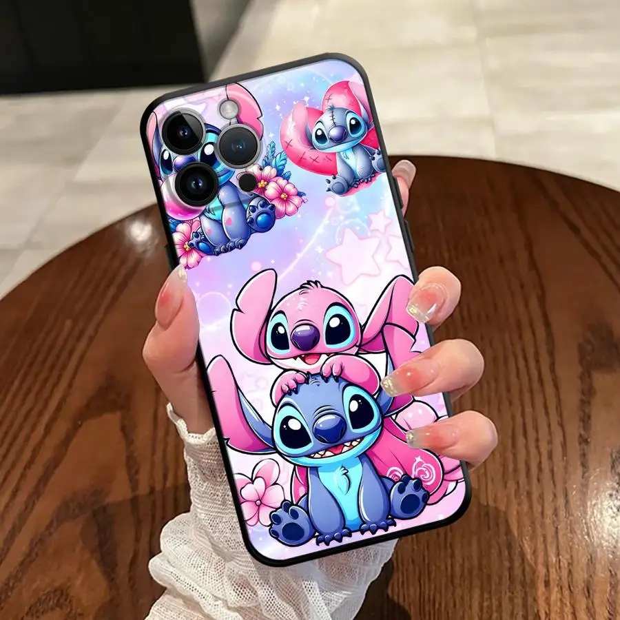 Case for iPhone 17 16 Pro Max 17Air SE X XS XR 14 15 Plus 13 Mini 12 7 8 11 Soft Back Phone Cover Disney Stitch Friends