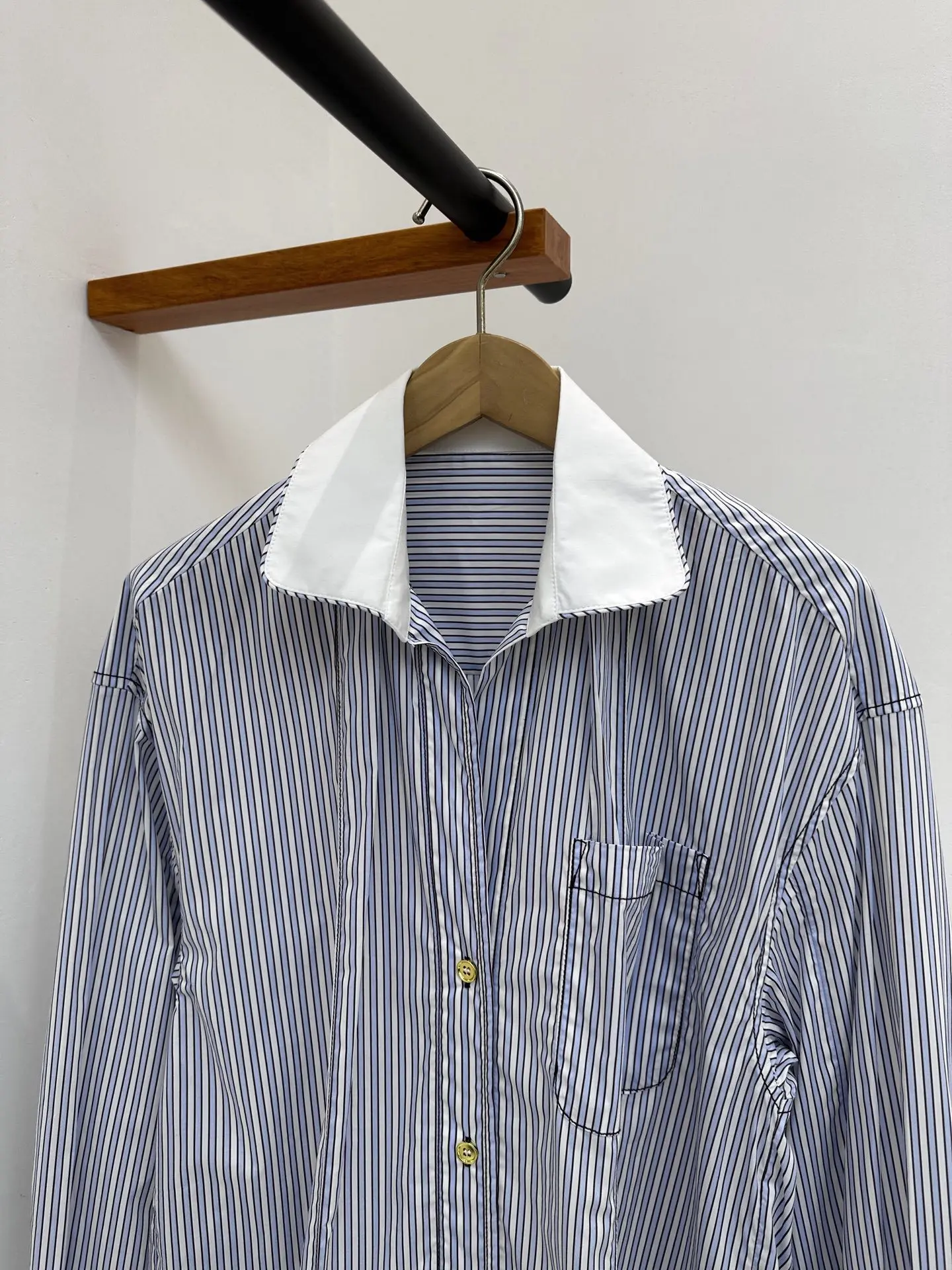 

Women's Loose Casual Stripes Shirt 2025 Autumn Turn-Down Collar Long Sleeve Lady Single Breasted Blouse