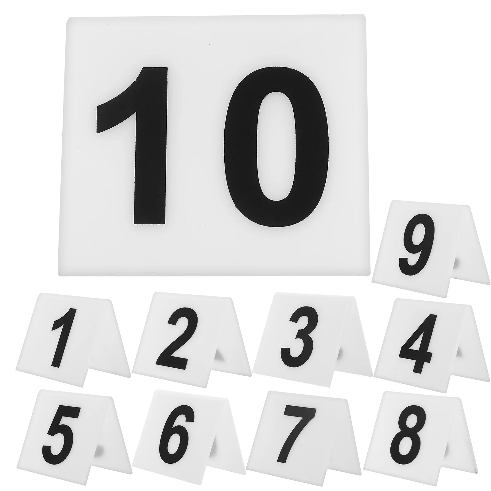 

10Pcs Acrylic Table Numbers V Shaped Reusable Double Sided Restaurant Evidence Number Markers Table Number Signs