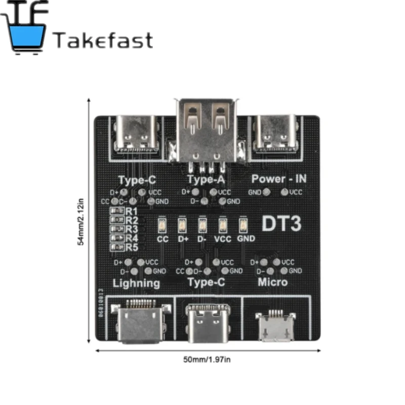 DT3 Data Cable Detection Board Type-C Micro USB C Cable Tester Short Circuit On Off Switching Diagnose Tool for iOS Android