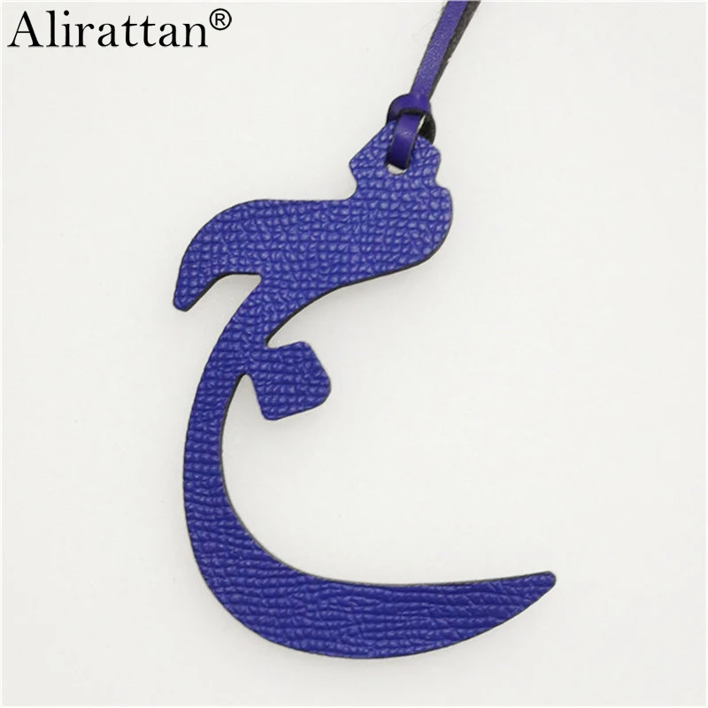 News Genuine Leather Arabic Letters Charm Customized Women Leather Dubai Trendy Customized Pendant Ornament INS