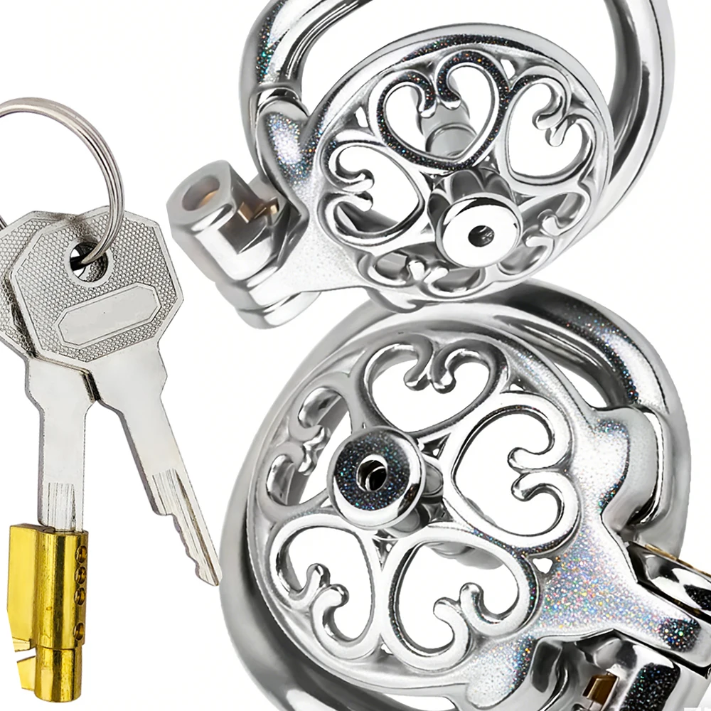 FRKO Hollow Heart Male Chastity Cage CB Cock Lock With Urethral Catheter Anti-Escape Training Fetish Sex Toys For Sissy Man 18+