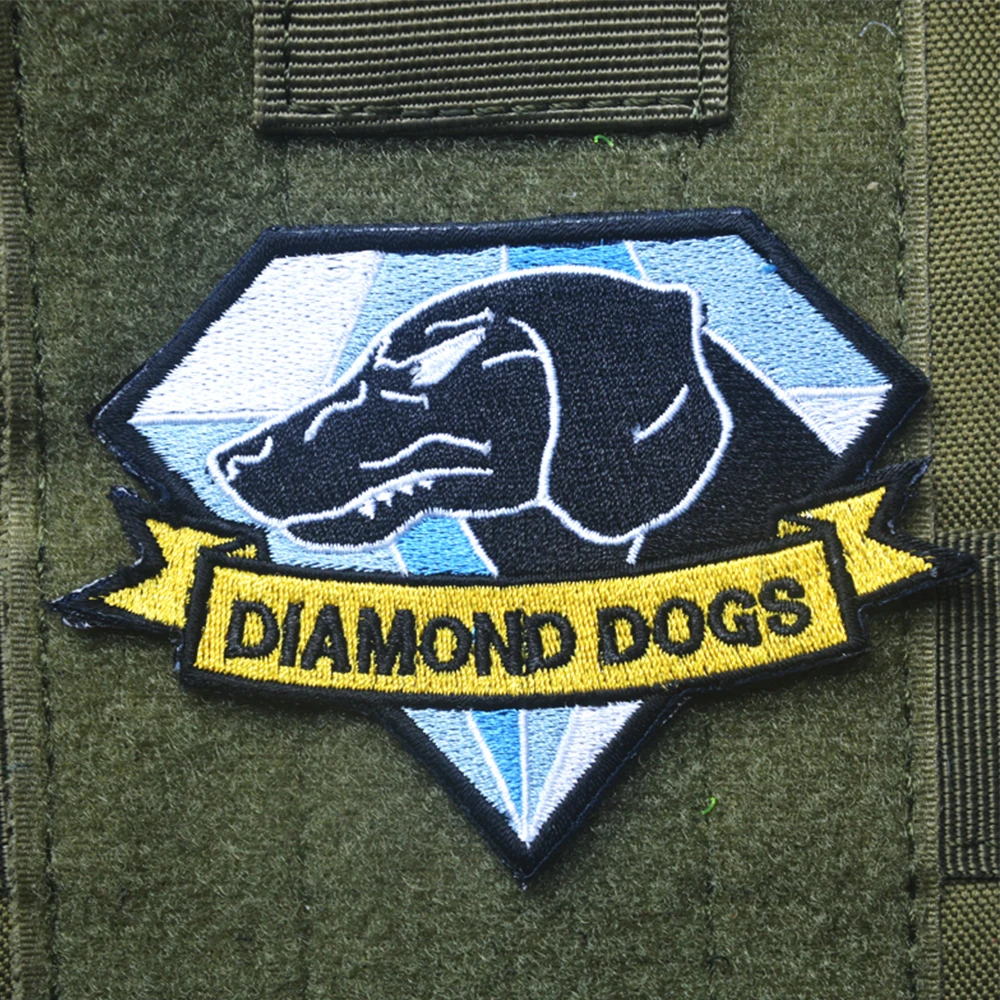 DIAMOND DOG Embroidery Cloth Animal Dog Patch FUR MISSILE Dog Patch For Animal Pets Police Dog Collar Stickers Decorate