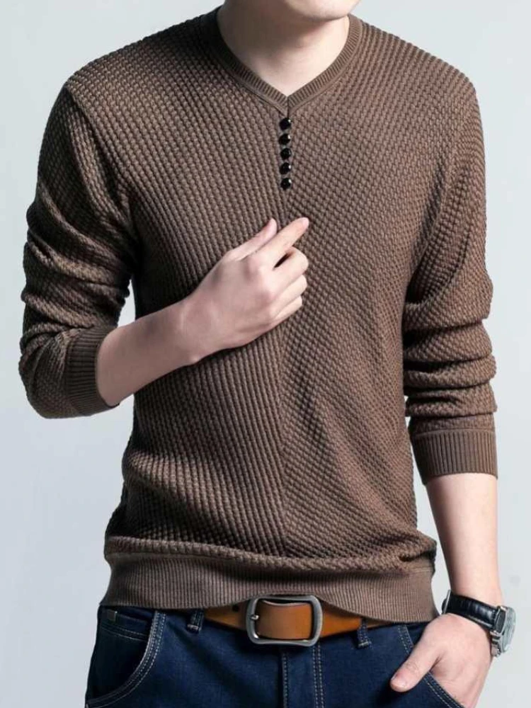 

Tight Knit Men's T-shirts Elasticity Male Pullover Social Quotes Funny Tops Luxury 2025 Xl New Clothing Korean Autumn Sweatshirt