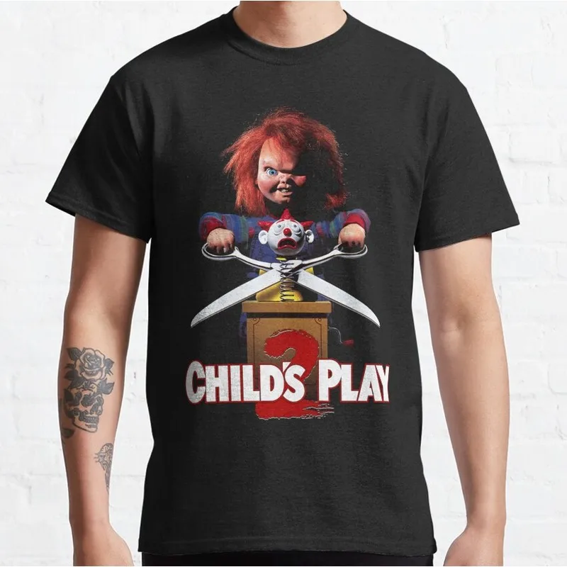 Chucky Child's Play Graphic T-Shirt Killer Doll Unisex Tee 0126 Cotton Short Sleeve Cult Slasher Horror Halloween Casual Tops