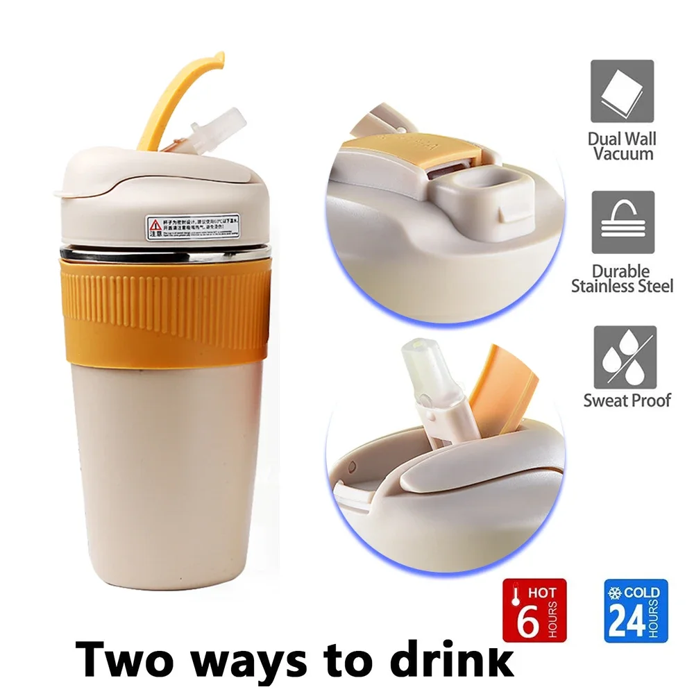 Cup Thermal Mug with Straw Isotherm Flask Tumbler Thermo for Water Bottle Stainles Steel Coffee Beer Cooler Waterproof Drinkware