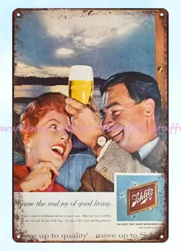 art prints 1934 Schlitz Beer Bar garage bar decor metal tin sign