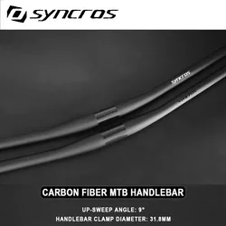 Syncros 9 Degree Carbon Fiber Mtb Handlebar 31.8mm*660/680/700/720/740/760mm Matte Flat Bicycle Handlebars Bike Accessories