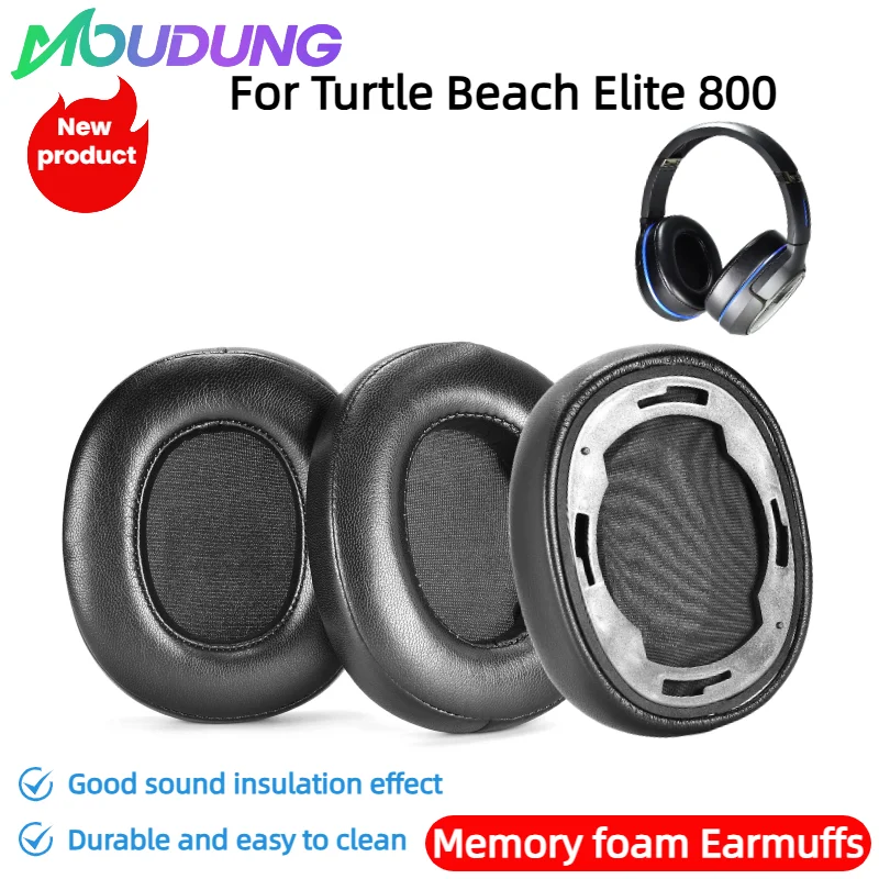 

MOUDUNG Soft Foam Protein Leather Ear Pads With buckle Compatible For Turtle Beach Elite 800 Headset Earmuffs Repairing Parts