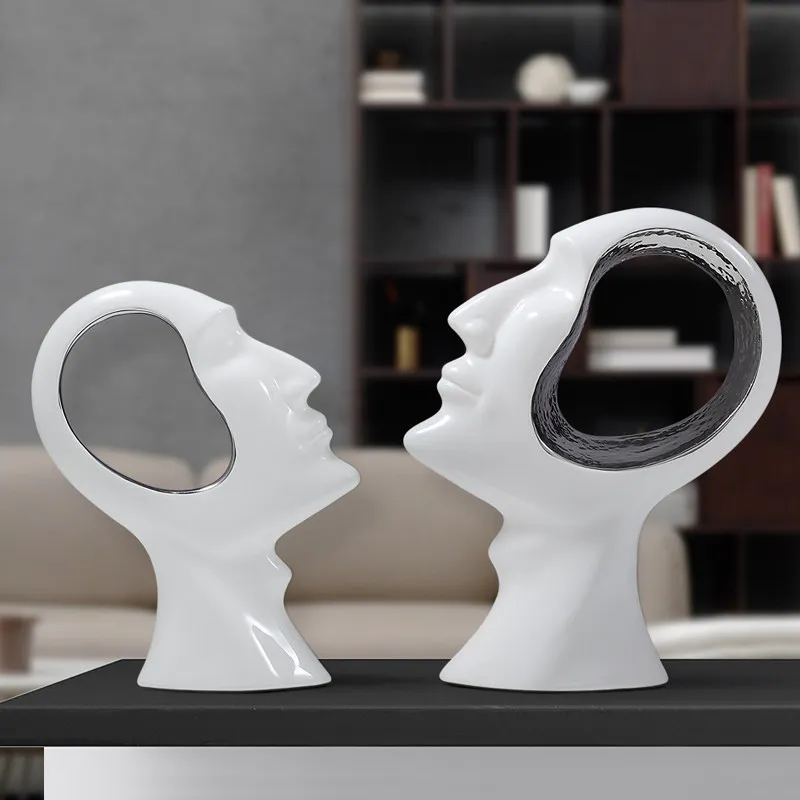 Modern Thinker Abstract Character Ceramic Ornaments Home Livingroom Desktop Accessories Crafts Study Room Figurines Decoration