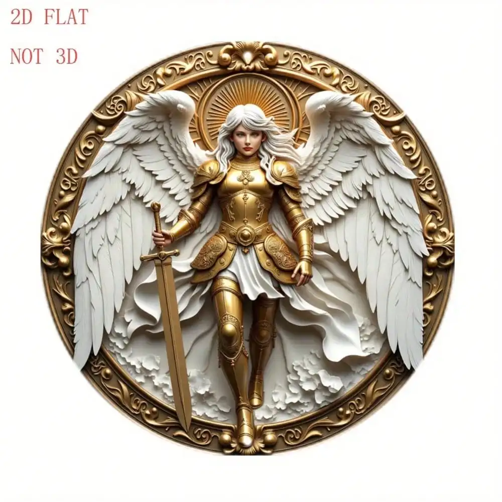 CIFBUY Rustic Guardian Angel Aluminum Wall Art 8 Inch Waterproof Metal Sign For Front Door Outdoor Garden Indoor Bar Cafe Decor