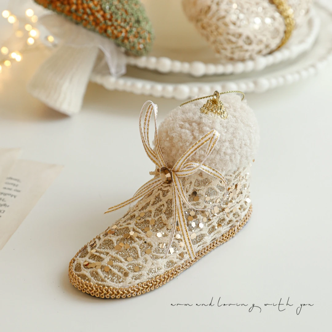 الشمبانيا الملونة رغوة عيد الميلاد حلي معلقة بريق المغلفة النسيج المغطاة 2026 السنة الجديدة زينة شجرة عيد الميلاد