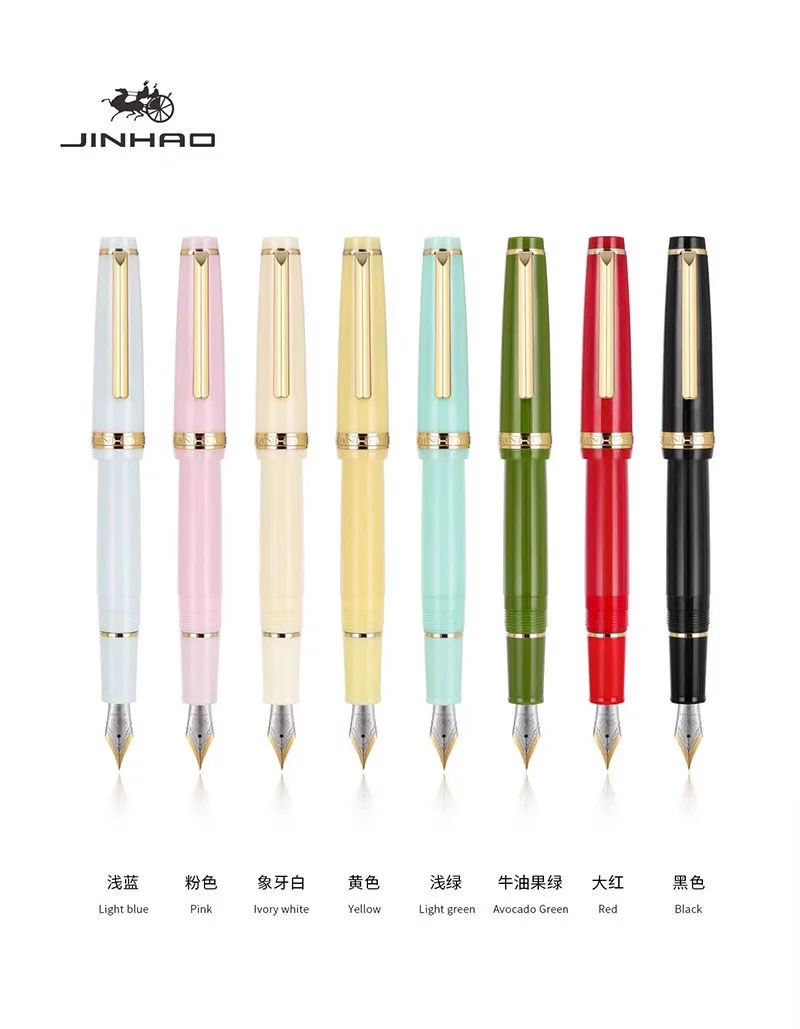 

Перьевая ручка Jinhao 82, золотой зажим, наконечник EF/F/M, акриловая чернильная ручка, роскошные ручки для письма, канцелярские принадлежности, бизнес-офис, школьные принадлежности