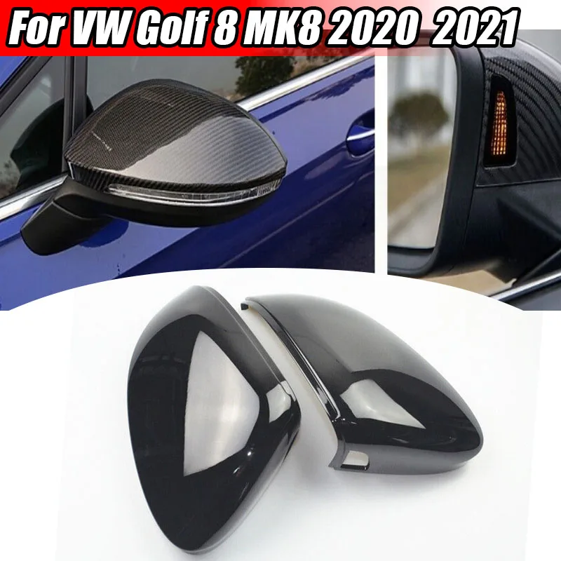 

Fit For VW Volkswagen Golf 8 MK8 R GTI RLine W/Lane Assist 2020-2022 Carbon Fiber Look Side Wing Rear View Mirror Cover Case Cap