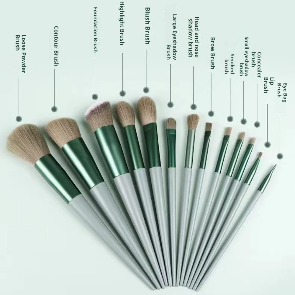 13pcs Makeup Brush Set with Case for Foundation Eyeshadow Blush Contour Black Gold Soft Bristles Cosmetic Brushes for Women Gift