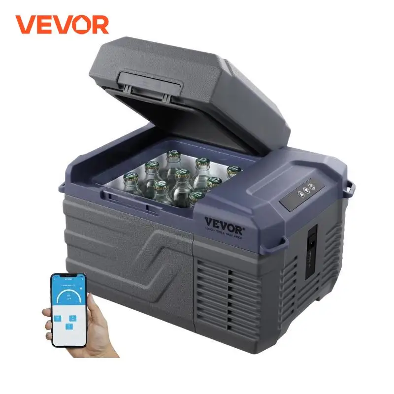 Vevor 8l a 75l geladeira de carro portátil icebox zona única e dupla com temperatura de dente azul ajustável para acampamento ao ar livre rv