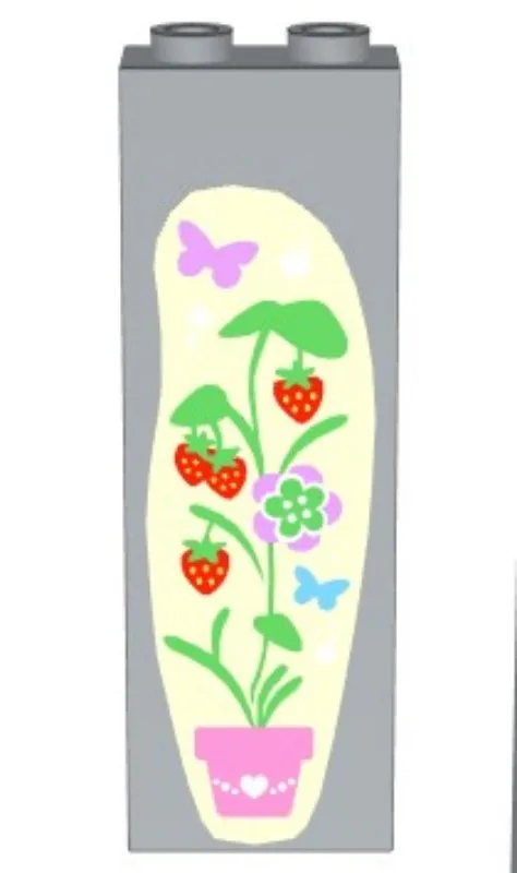 10pcs Building block part 2454, high brick, interchangeable base color, customized pattern, wall flower, ice cream