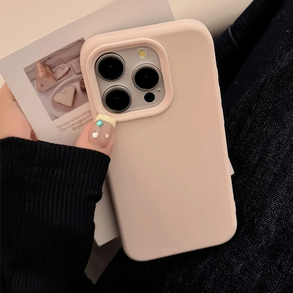 Dopamin-inspirierte Silikon-Handyhülle in Uni-Farbe, schlicht und modisch, für iPhone 18 17 Pro 16 Plus 16 18 Pro Max 15 14 13 12 11 – Detail 13
