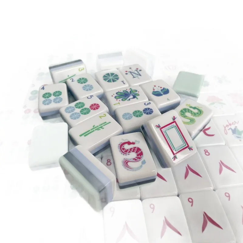 American mahjong portable board game party casual chess and card hand rub acrylic engraving material 160 pieces 32mm