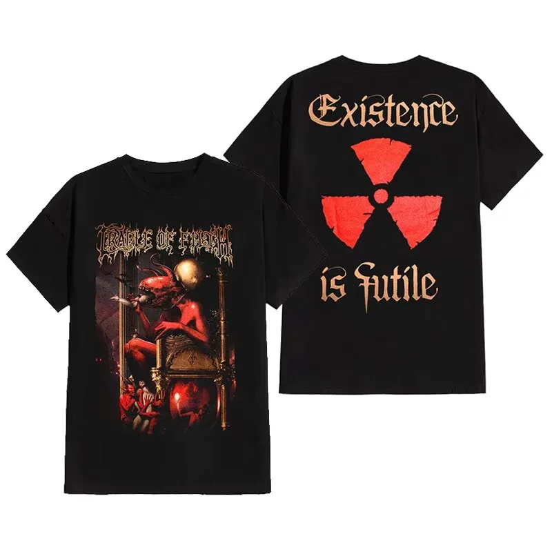 Classic Cradle of Filth Band Extreme Gothic Black Metal Casual T-Shirt Cotton Graphic Tee Men Women Summer Streetwear