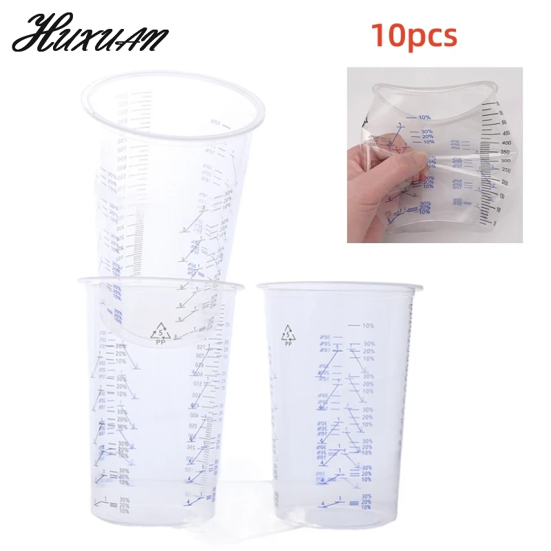 

10Pcs 1000ml Disposable Paint Mixing Calibrated Cup Transparent Graduated Cup Plastic Liquids Measuring Cups