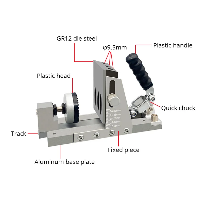 Pocket Hole Jig Kit Woodworking Oblique Hole Locator Drill Bits 15 Degree Angle Drill Guide Set Hole Puncher DIY Carpentry Tools