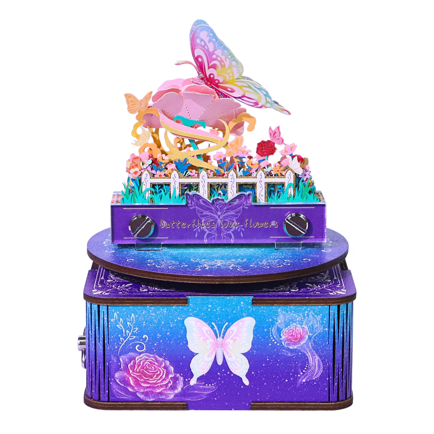 84 Pages Musical Box - 2026 Butterfly Flower 3D Weekly Calendar Notebook for Home Office Desktop Decor & Gift
