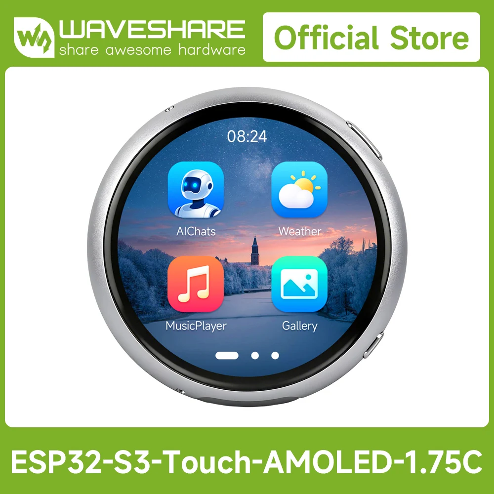 waveshare-esp32-s3-175inch-amoled-round-touch-display-development-board-466×466-aluminum-alloy-case-dual-microphones-array