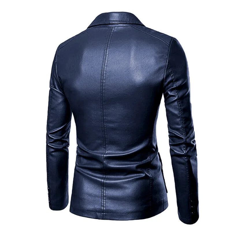 Men\'s Leather Clothing Autumn and Winter New European and American Men\'s Slim Fit Fashion 100 Middle Age Business Leather Jacket