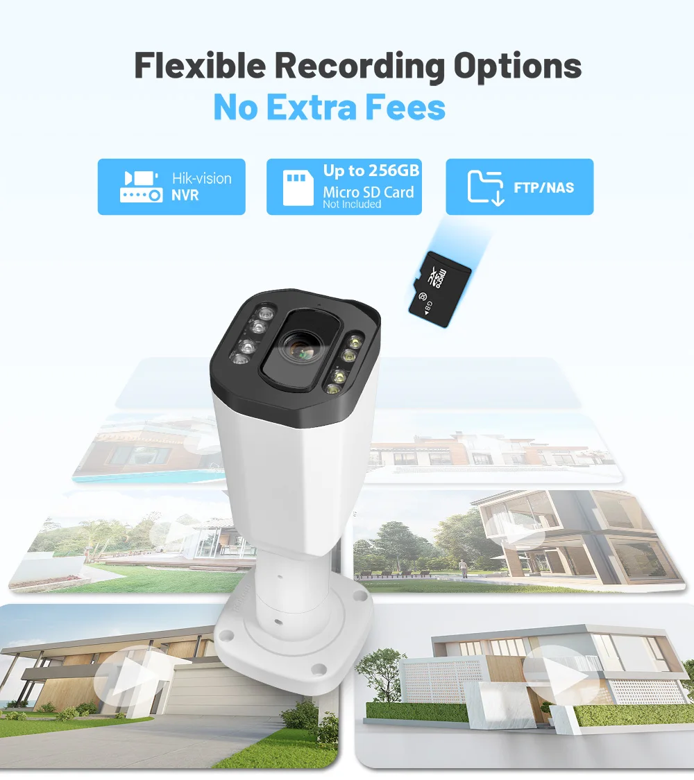 Vikylin 5MP 5X Zoom IP Camera for Hikvision Compatible Two-way talk Dual-light POE Security Camera Home CCTV Video Surveillance