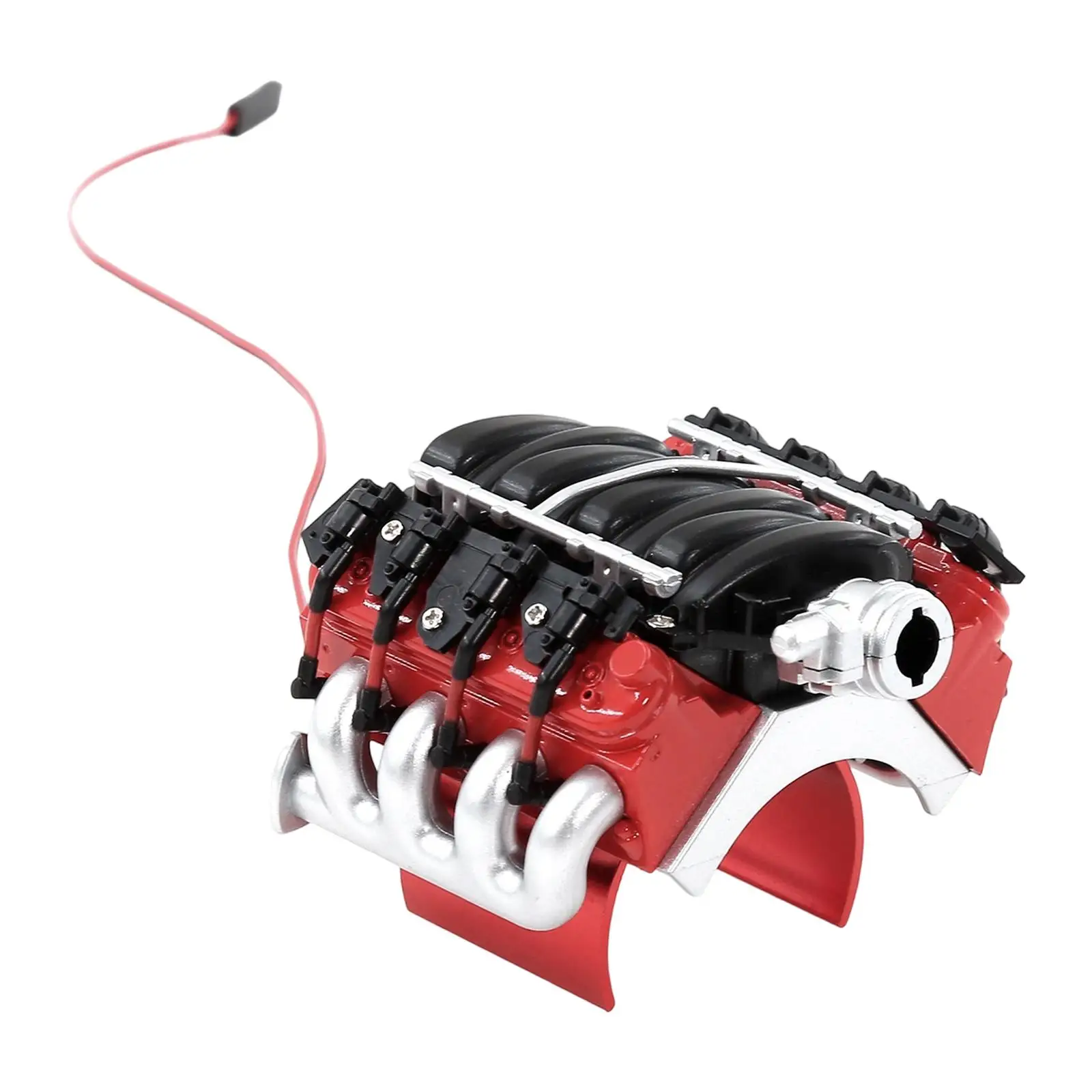 RC Vehicle V8 Engine Hood with Radiator Fan 6.2x6.5x5.2cm Sturdy Easily Install Repair Parts for 1/10 Scale Model Realistic