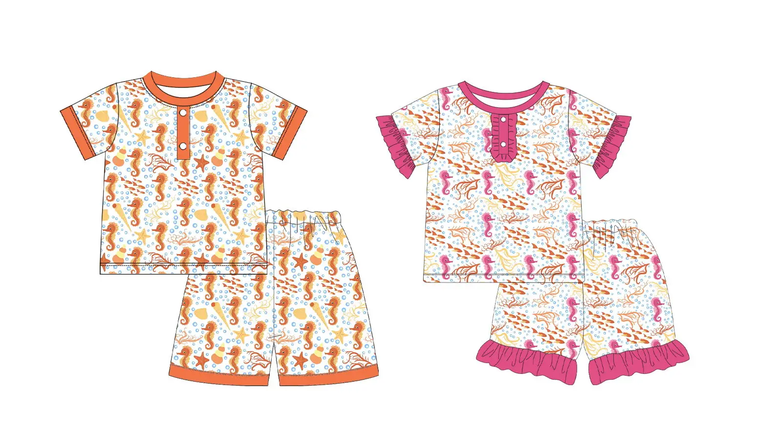 new design Summer Pajamas For Kids Toddler Girls Clothes Kids Clothes Boys Short Sleeve Shorts Pajama Set Kids Boutique Pajama