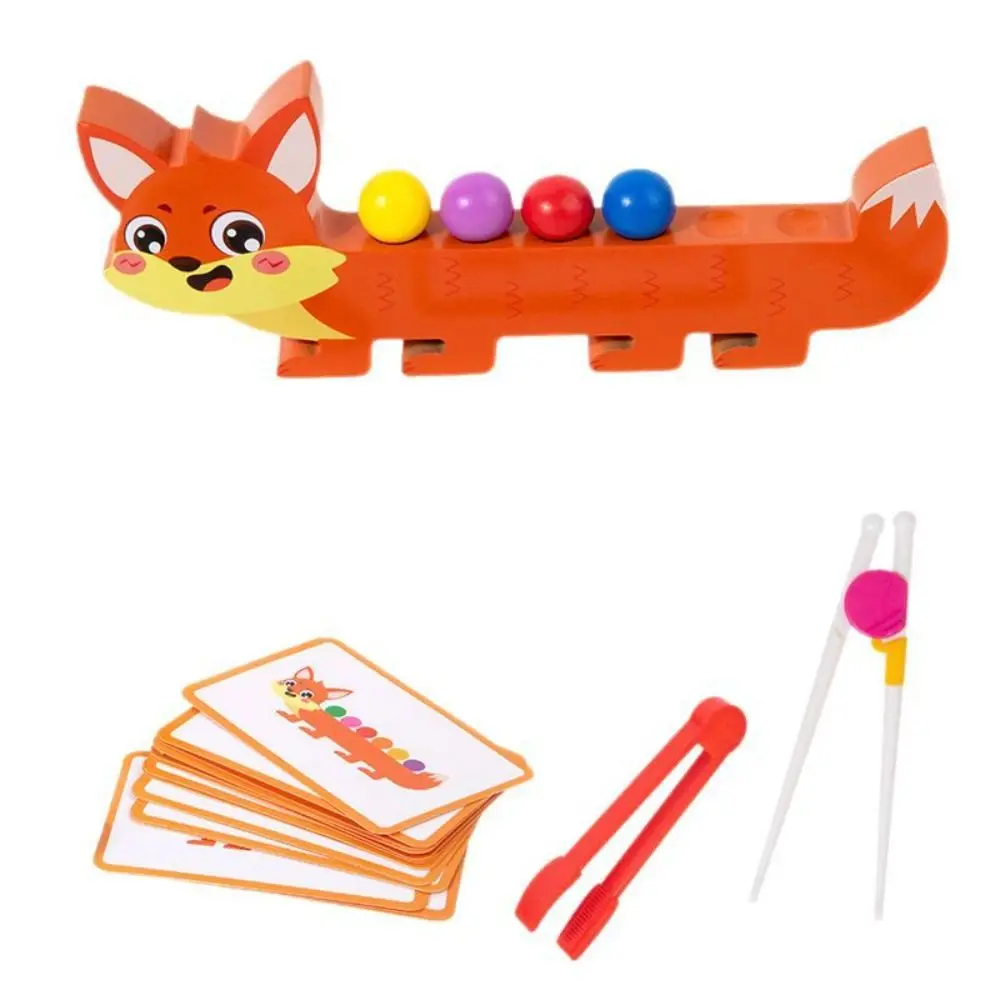 Wooden Clip Beads Toys Caterpillar Educational Color Sorting Montessori Toy Portable Cartoon Clip Bead Matching Game