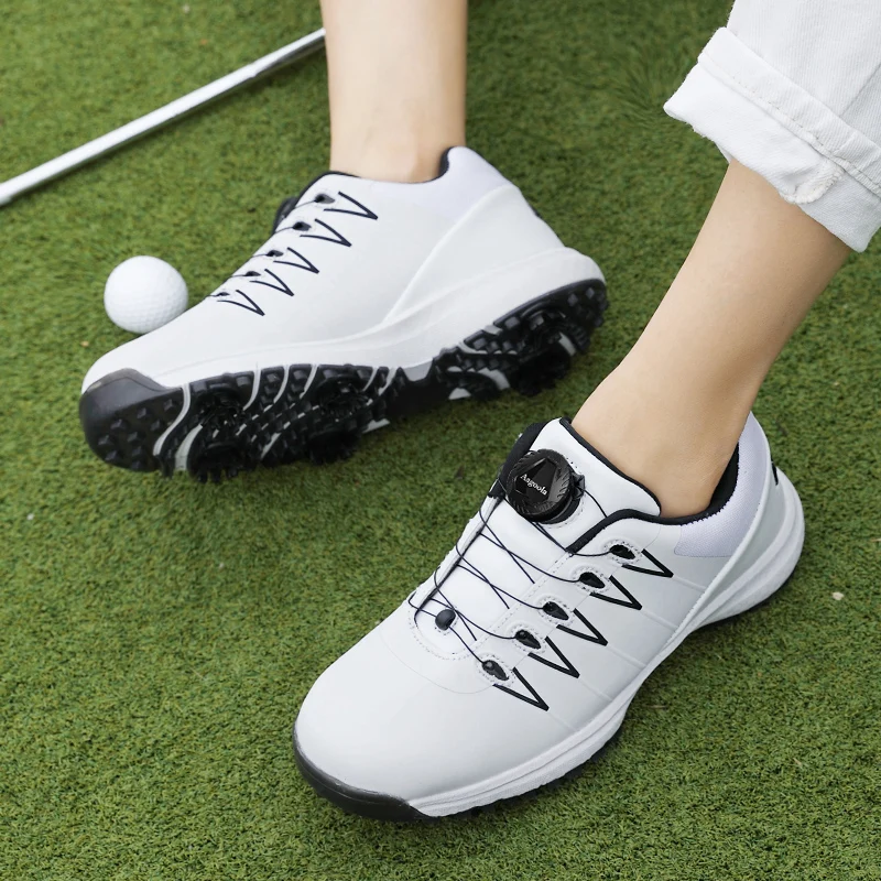 Golf Shoes Casual Sports Shoes Business Grass Waterproof Golf Shoelace Spikes Large Size Golf Shoes
