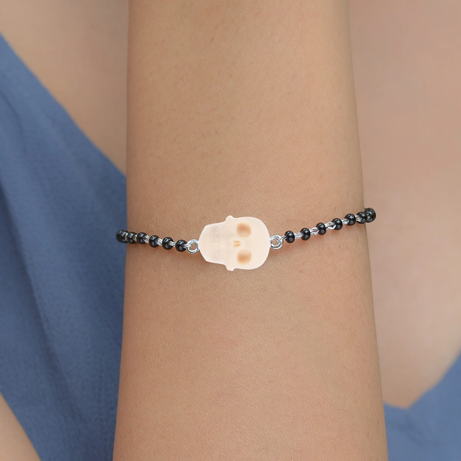 20Pcs Skull Charms Silicone Beads DIY Skull Spacers for Bracelet Necklace Jewelry Making Craft Supplies DIY Beads