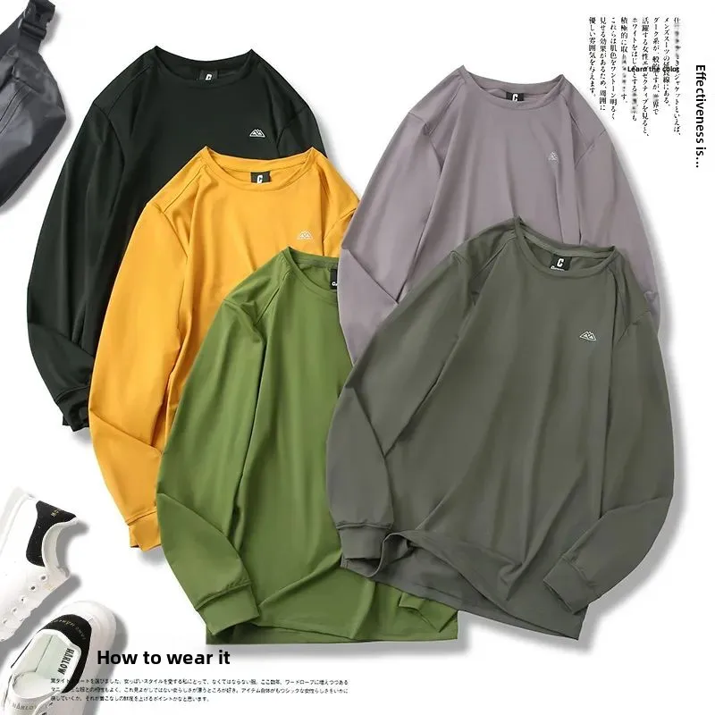 

Outdoor Mountain Series High Elastic Long Sve T-irt Qui Dry Breathable Men's Faion Urban Sle Pure Color Casual Spo...