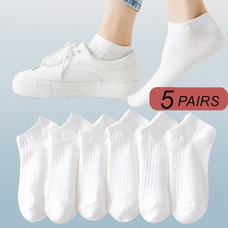 5/10 Pairs High Quality Cotton Socks Ankle Men Women White Black Sport Invisible Sweat-absorbing Boys Low Cut Tube Boat Socks