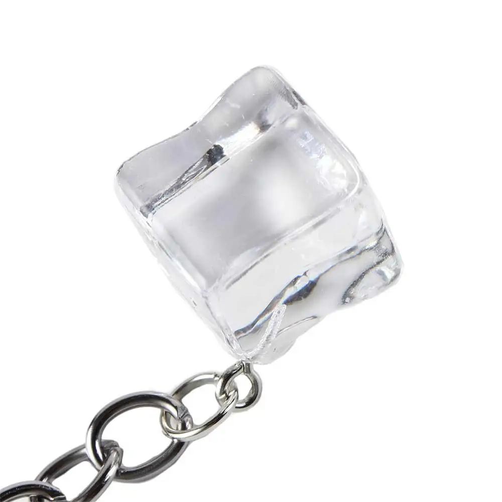 3D Ice Cube Ice Cube Acrylic Pendant Transparent Simulation Ice Cubes 3D Geometric Ice Keychain Acrylic Fashion