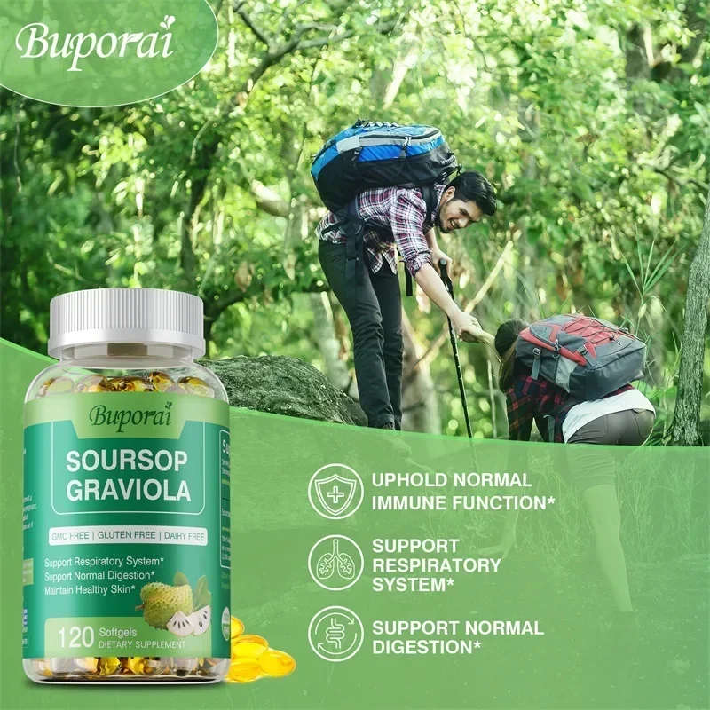 Soursop Graviola Capsules - Reduce Stress, Improve Mood, Cell  Immune Boost, Healthy Cell Growth, Healthy Skin, Enhance Immunity