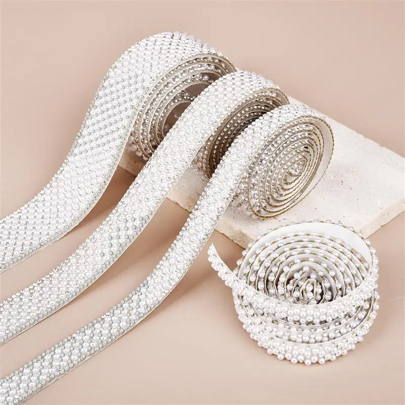 Self Adhesive Crystal Rhinestone Sticker Diamond Ribbon DIY Sticker Rhinestones Arts Crafts Car Phone Camera Decoration ﻿