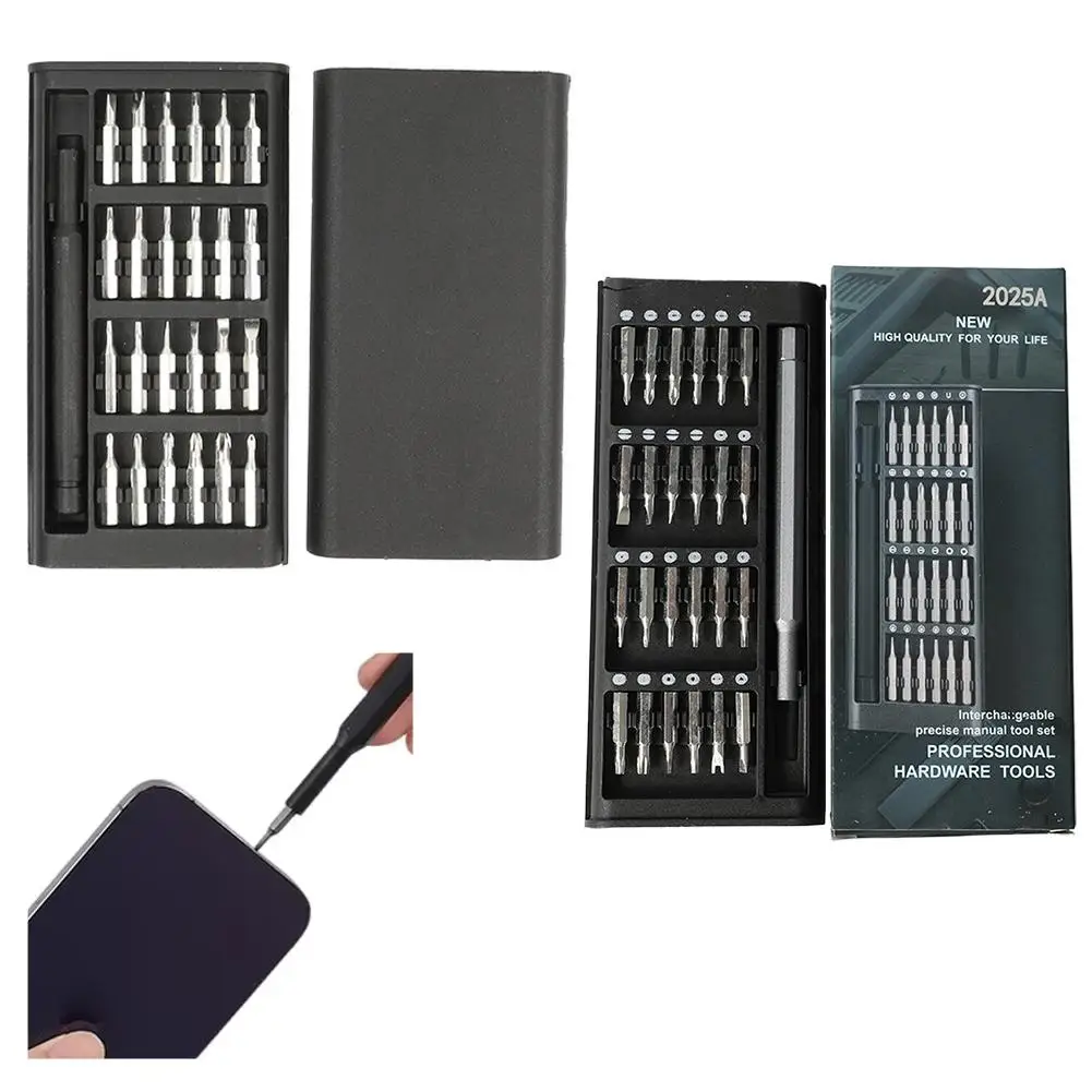 24 IN 1 Precision Screwdriver Kit Multi-functional Hand Tool Screwdriver Set Magnetic Aluminum Box for Home DIY