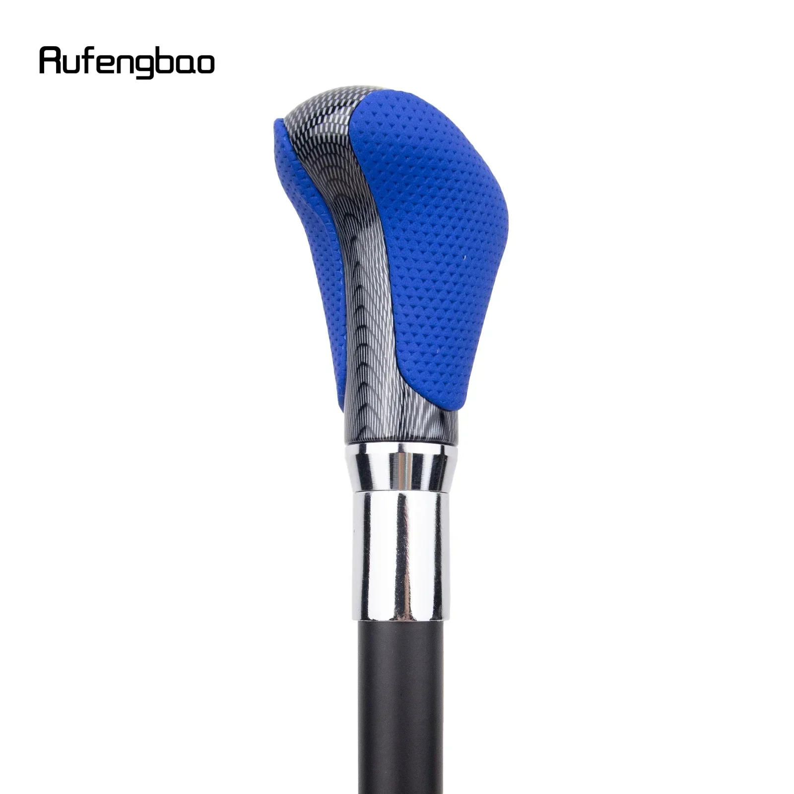 ไม้เท้าหนังสีน้ำเงินดำขาว สไตล์แฟชั่นสตีมพังก์และสุภาพบุรุษทุกวัน ไม้เท้าคอสเพลย์สุดหรู ความยาว 94 ซม.