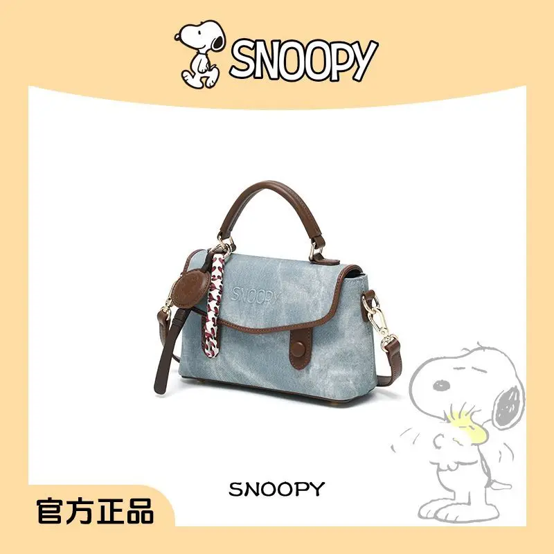 Kawaii Snoopy femmes Denim sac à bandoulière dessin animé sac à bandoulière pour filles vêtements de rue à la mode moto sac à main minimaliste