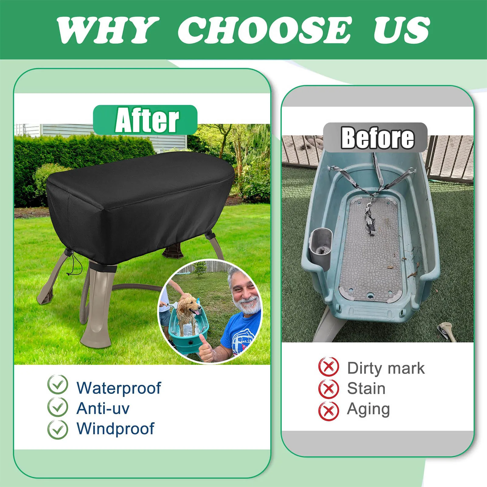 Foldable Dog Bath Tub Cover Windproof Design Multi-Functional Tool Suitable for Friend Family Neighbors Gift