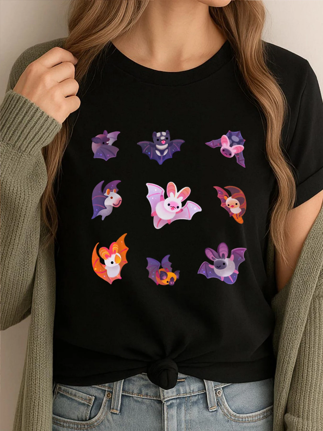 

Female Graphic Tshirt Bat Dark Designer T Shirt Brand Clothing High Quality Cotton Comfortable Printed Tshirt