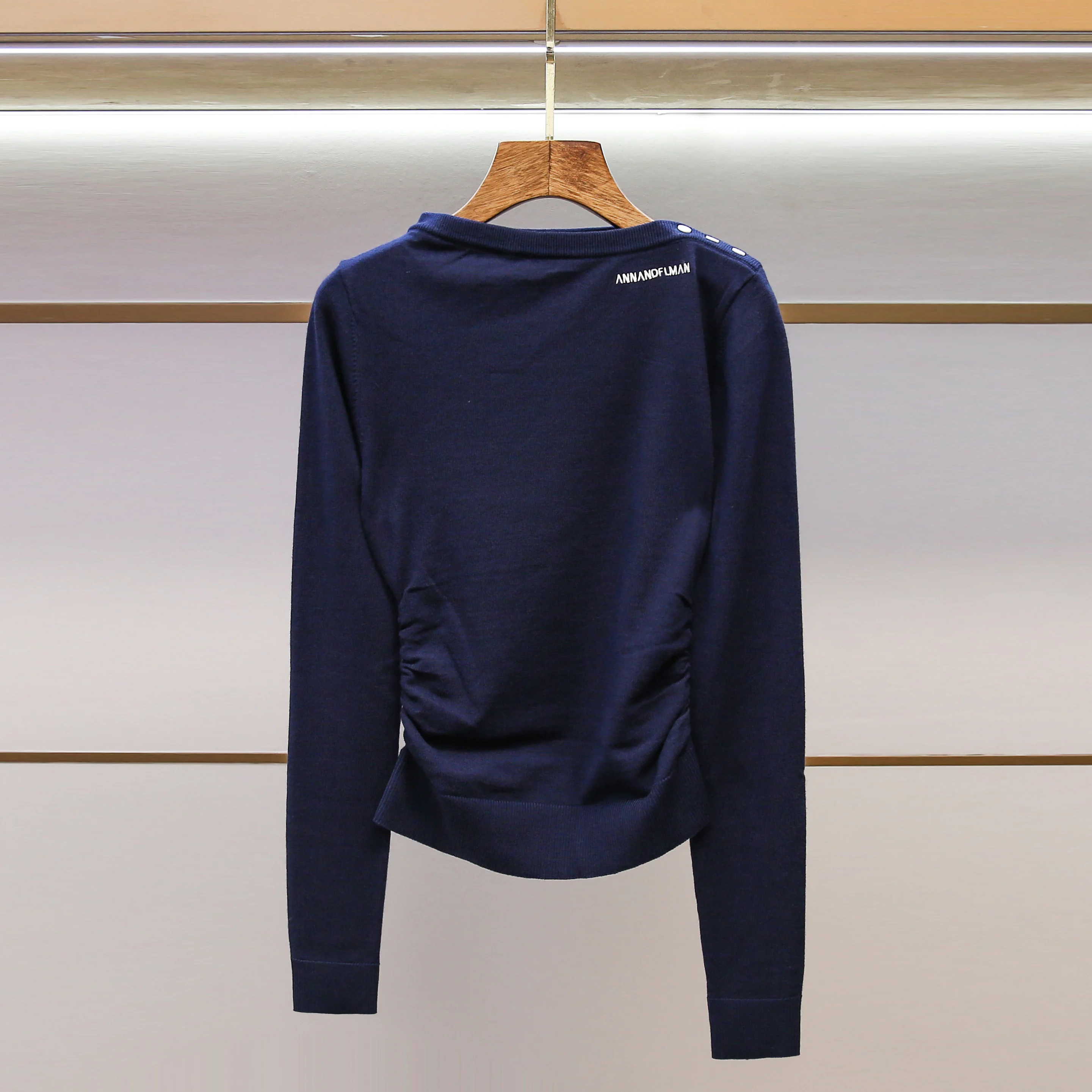 

Casual Sle One oulder Knitted Sweater Slim Fit Waist Cinching Korean Version New Arrival for Women Autumn Season