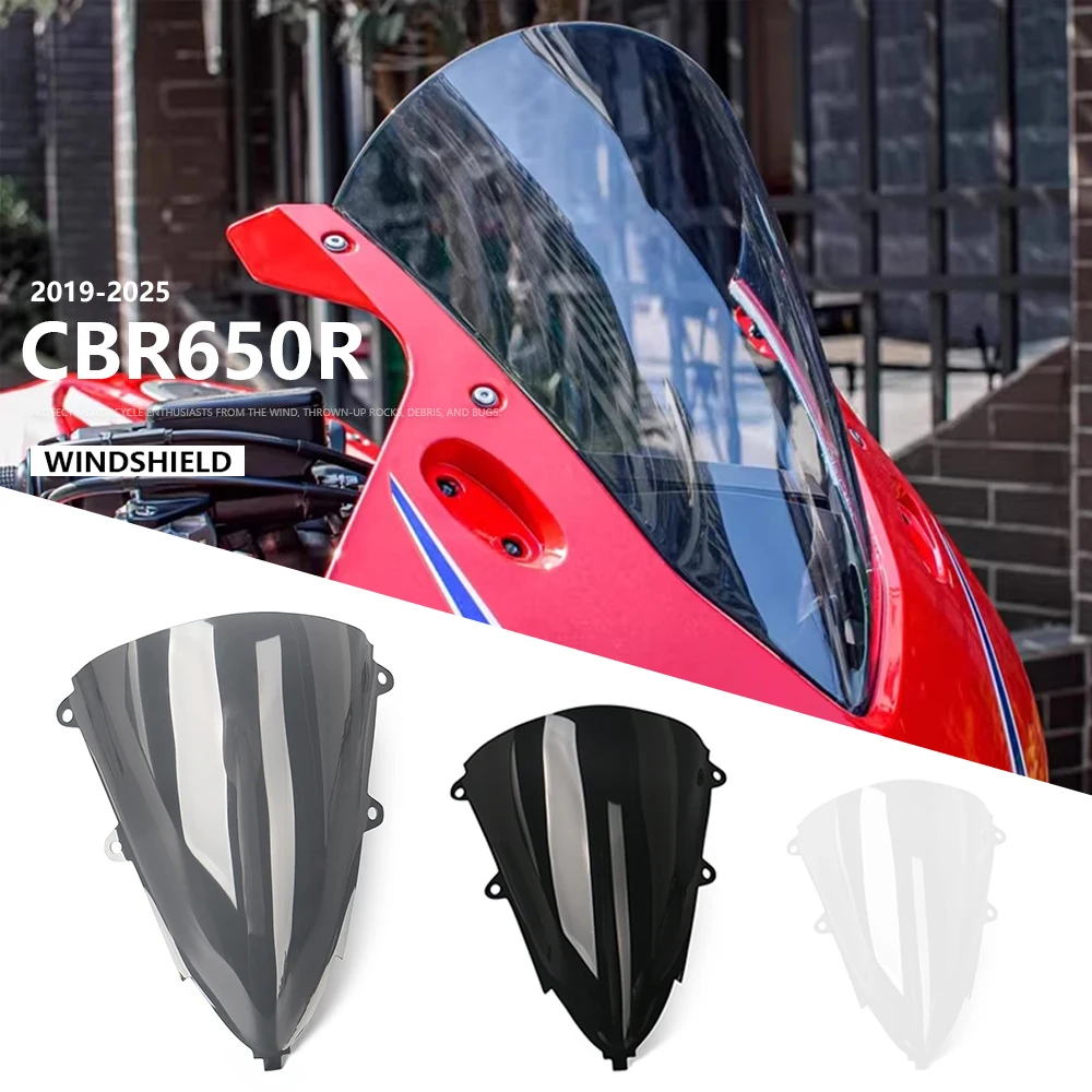 

For Honda CBR650R CBR650 R 2019 2020 2021 2022 2023 2024 2025 Motorcycle Double Bubble Windshield WindScreen Wind Deflectors CBR