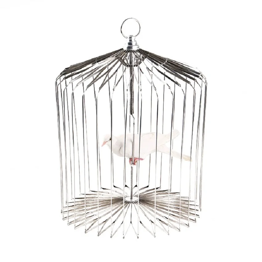 Silver Steel Appearing Bird Cage - small Medium large Size (Dove Appearing Cage) Magic Tricks Illusions Gimmick Prop Accessories